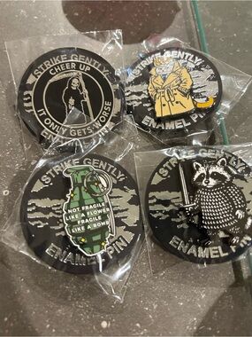 Four Enamel Pins
